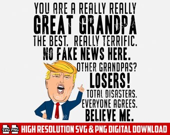 Really Great Grandpa Trump SVG, Trump 2020 SVG, Trump Layered Cut File, SVG for Grandpa Gift, Trump Cricut Svg, Trump Silhouette Svg Png