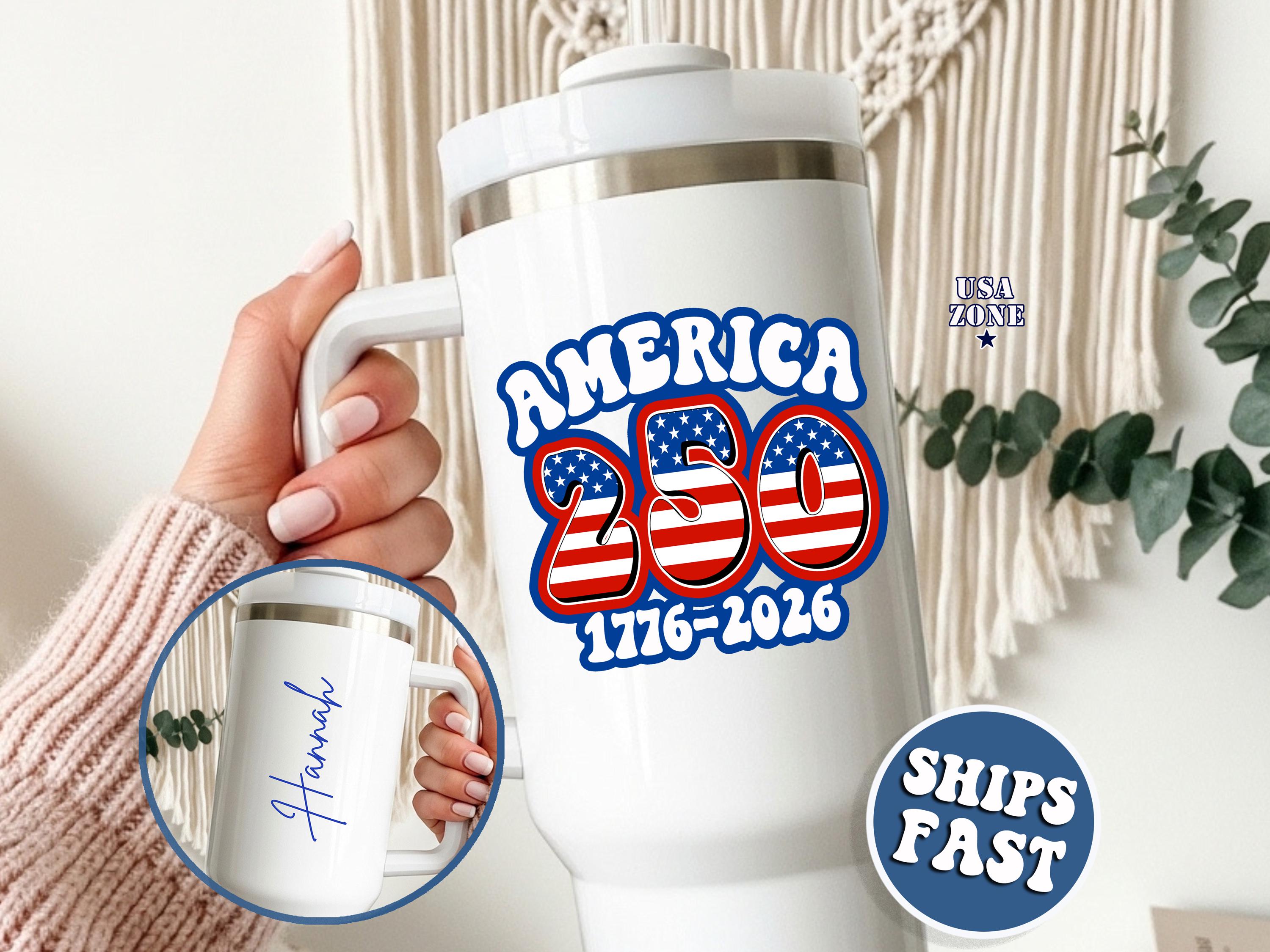 Personalized America 250th Anniversary Steel Tumbler, Custom Name Travel Cup,  Independence Day Souvenir - Etsy