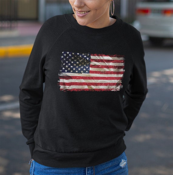 USA Flag Sweatshirt and Shorts Set