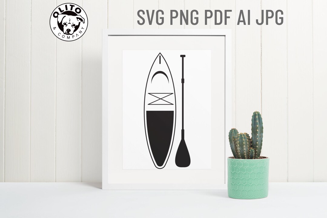 SUP Paddle Board SVG PDF Jpg Png Download Paddleboard Art for Gifts