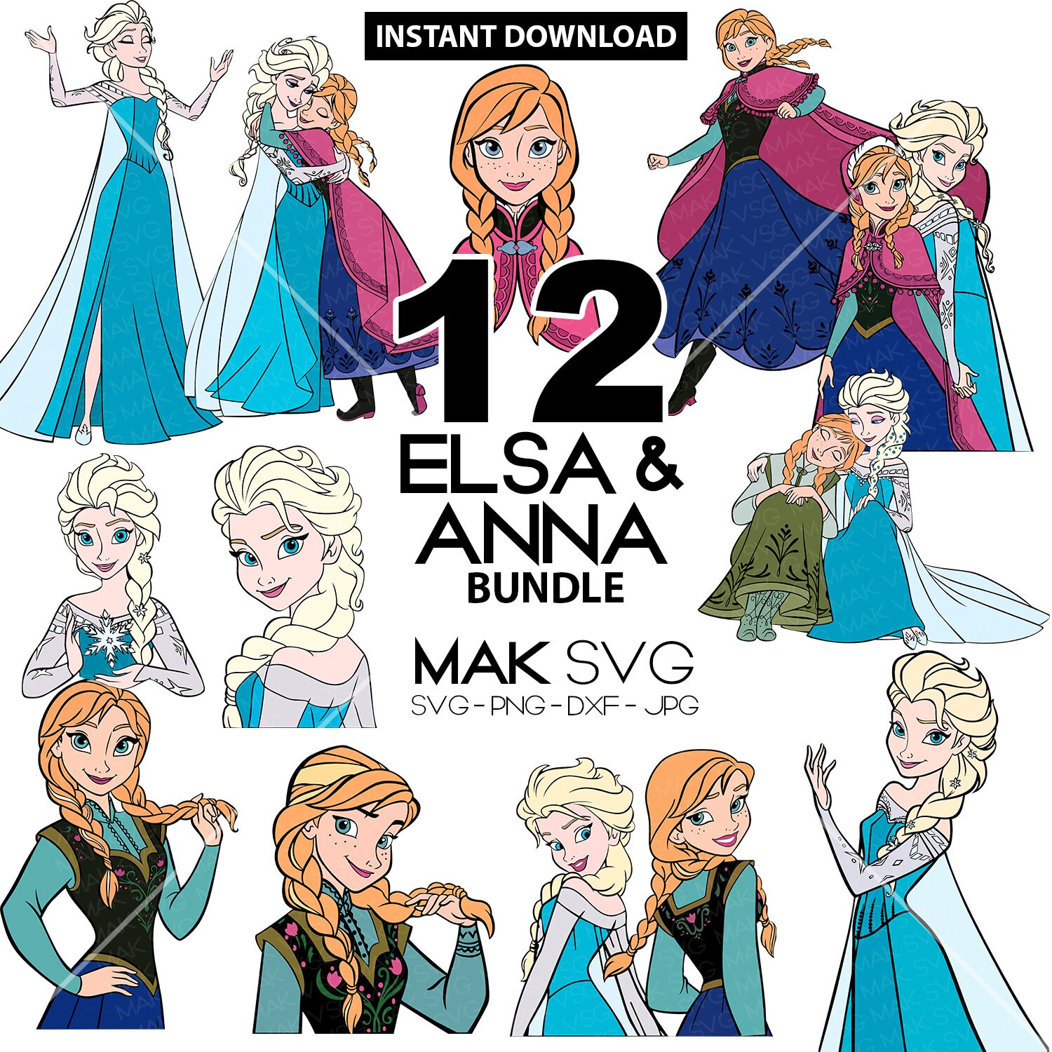 Download Elsa And Elsa Crown Anna Frozen Bundle With Svg And Png Clipart Olaf Scrapbooking Papercraft Barisozcelik Com Tr