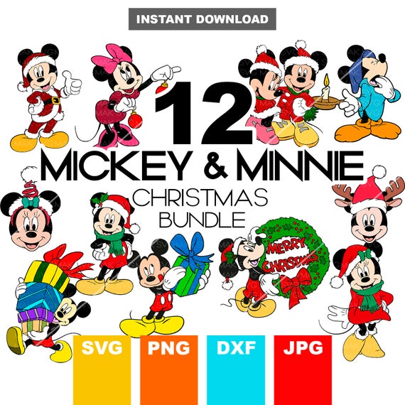 Download 12 Mickey And Minnie Christmas Svg Disney Christmas Svg Etsy PSD Mockup Templates