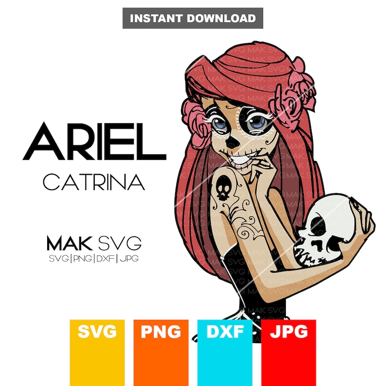 Download Ariel Catrina Little Mermaid SVG PNG DXF Layered Cricut | Etsy