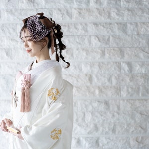 Uchikake(Shiromuku),Kimono,Japanese kimono Robe,Wedding Robe,Polyester,  Fabric, original, furniture art, Limited product