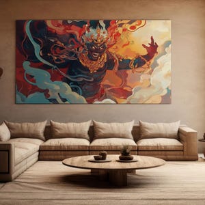 Digital art print, printable wall decor, fantasy art, mythical creatures, high-resolution artwork, cultural prints, fantasy poster, instant download, character art, home decor, fantasy landscape, mystical creatures art, digital wall print