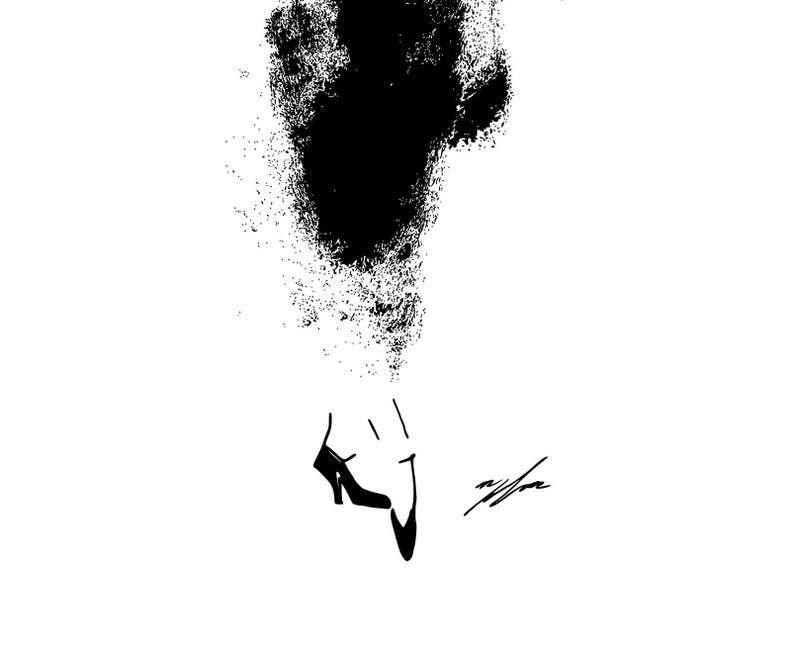 Fashion Sketch Art Print: Paint and Pen Illustration (Digital Download) image 5