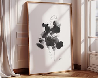 Fashion Sketch Art Print, Hand-Drawn Woman Illustration (Digital Download)