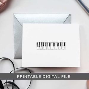 Bedankkaart voor pianoleraren, pianokaart, afdrukbare lerarenkaart, waardering van de leraar, Instant Download, A2-formaat