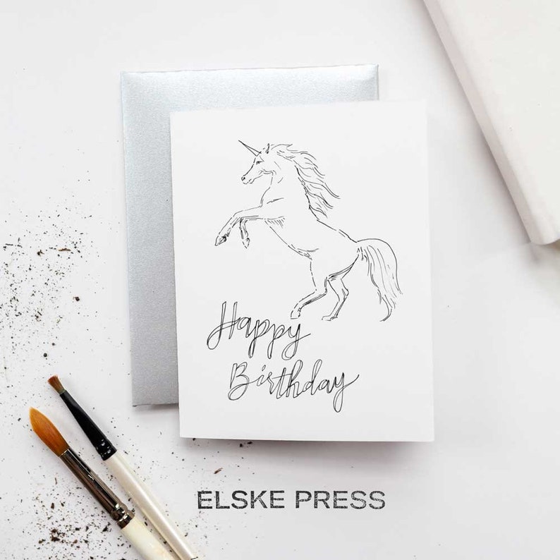 printable unicorn birthday card diy color card unicorn etsy