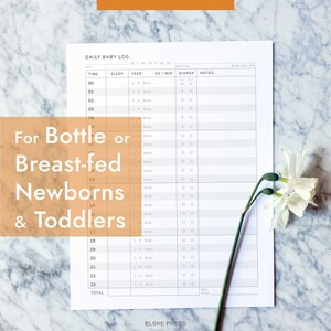 Puede incluir: Registro diario imprimible para beb&eacute;s para llevar un seguimiento del sue&ntilde;o, las comidas, los cambios de pa&ntilde;al y las notas. El registro est&aacute; dise&ntilde;ado para beb&eacute;s alimentados con biber&oacute;n o con leche materna, y para ni&ntilde;os peque&ntilde;os. El registro tiene un dise&ntilde;o sencillo con fondo blanco y texto negro.