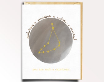 Capricorn Birthday Card Etsy