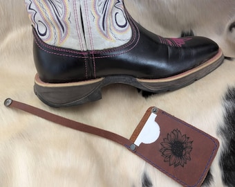 Custom Leather Boot Card Wallet custom order today. Wearing your boots but don't want to carry  wallet?