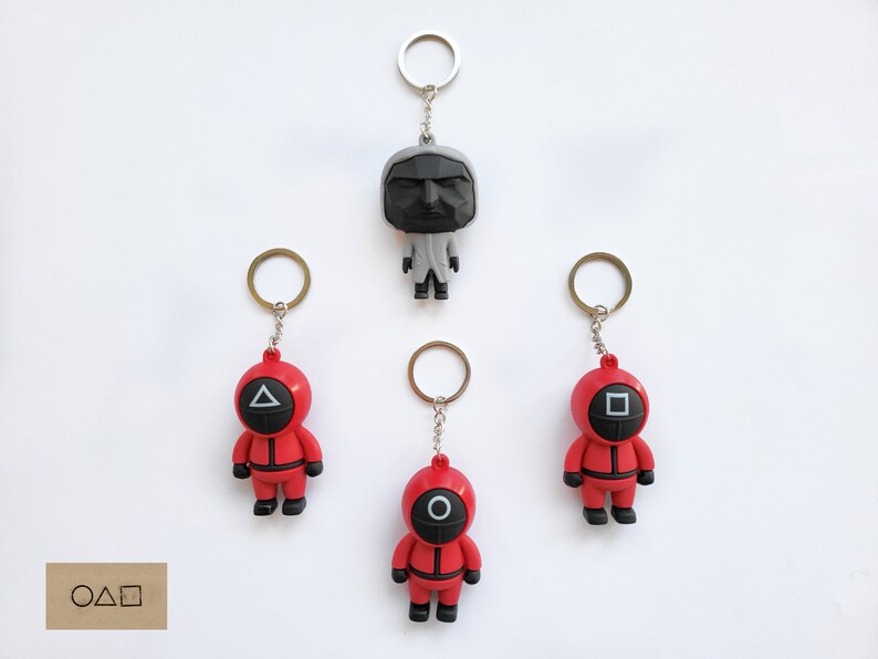 Squid Game Keychain Squid Game Solider Keychain 3D Keychain Etsy
