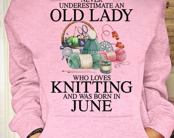 Old lady embroidered sweatshirts Clearance