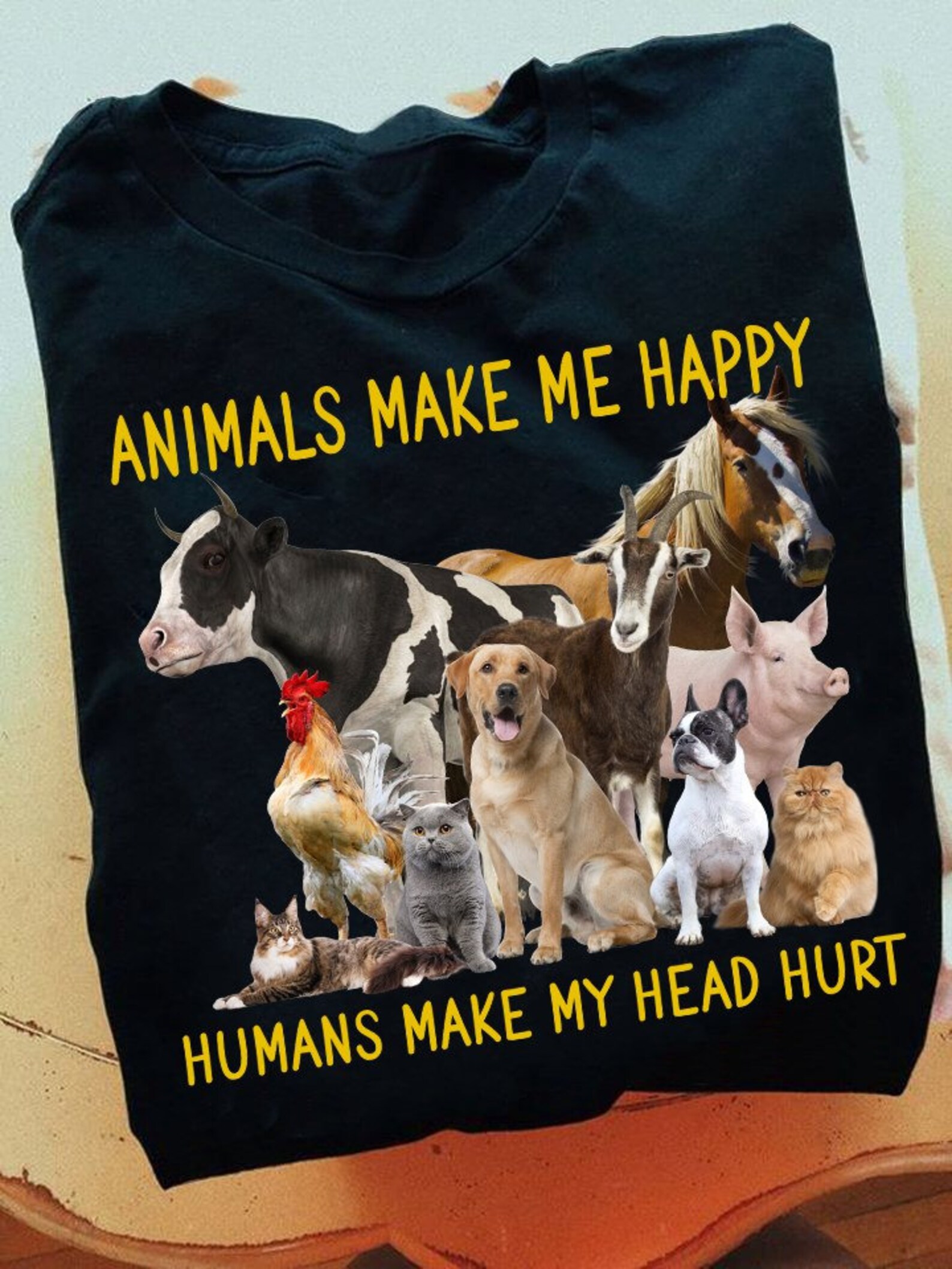 Animals Make Me Happy Humans Make My Head Hurt TShirt Etsy