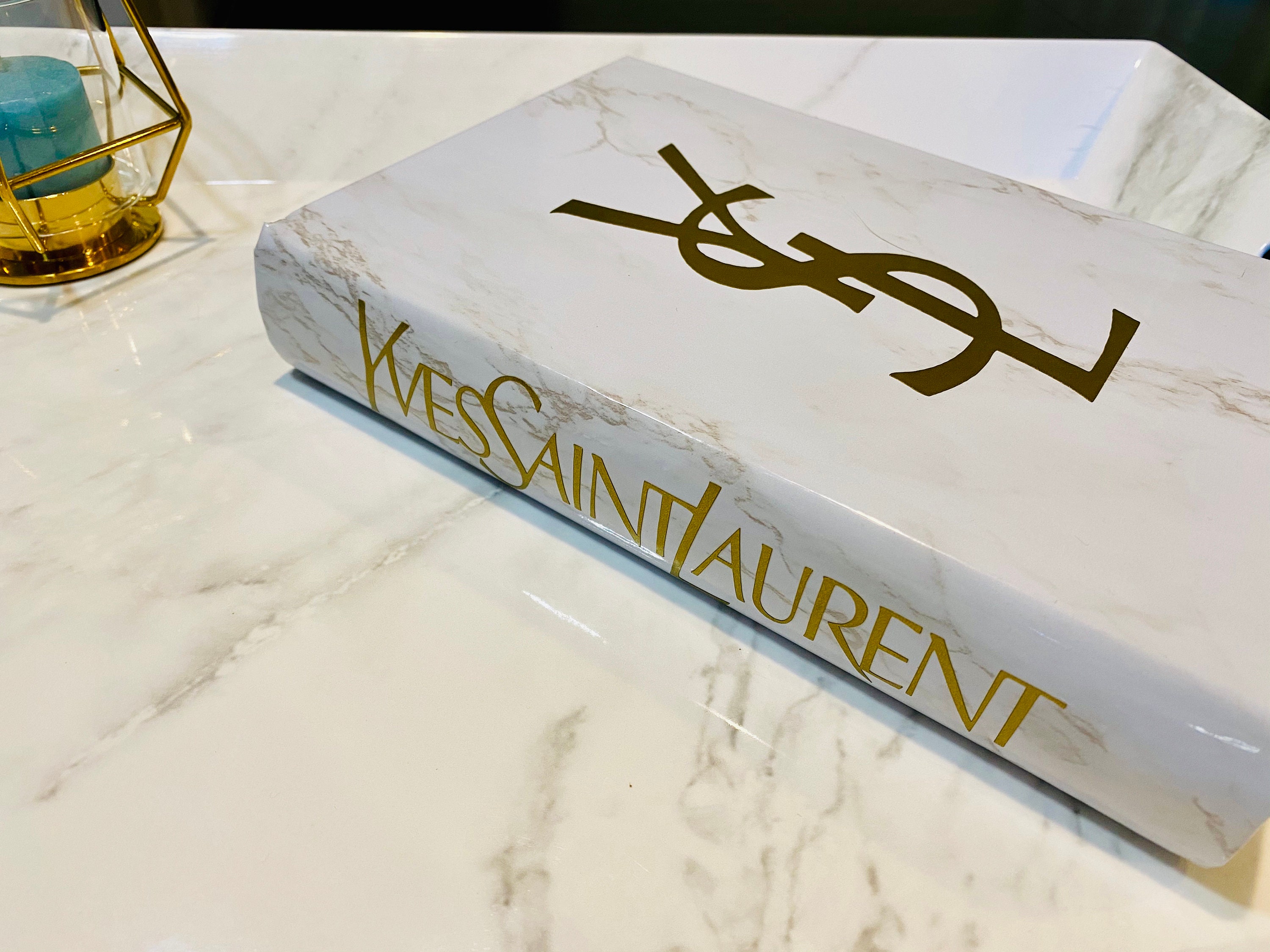 Coffee Table Book Set Gold Black and Marble Etsy