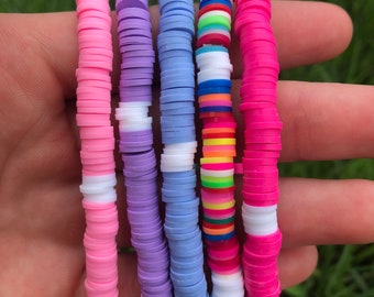 Heishi Perline In Vinile Per Gioielli Fai Da Te – 2000 Pezzi Da 6 Mm – Mix Di Colori Rosa – Ideali Per Bracciali, Collane E Orecchini