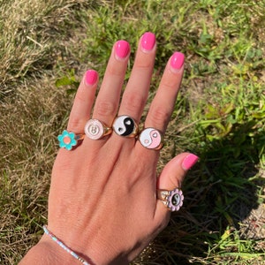 18K Gold Filled Ring, Ying Yang Ring, Stackable Rings