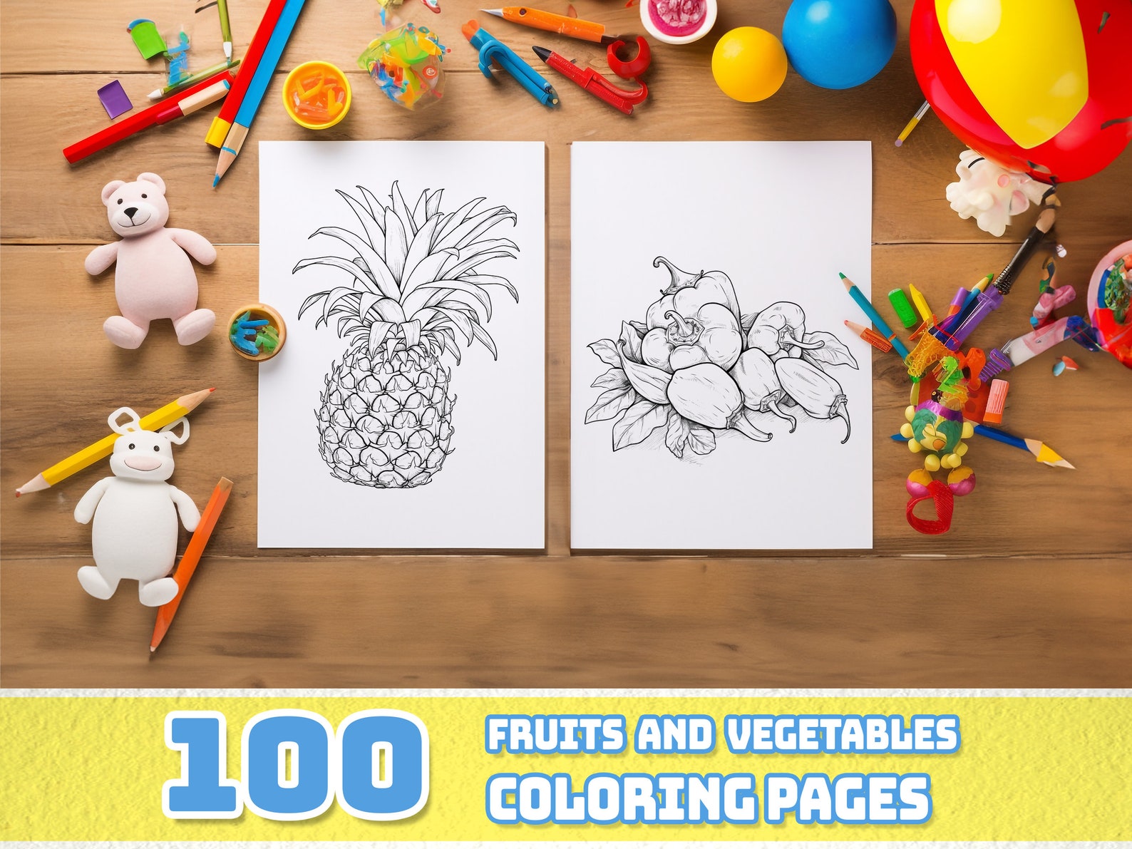 100 Fruits and Vegetables Coloring Pages Vegetable Coloring Pages ...
