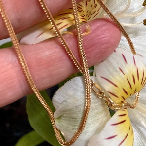 18k gold vintage chain, 16 inch solid gold chain, 18ct gold Franco chain,41cm short 18ct solid gold chain,short 18k gold layering chain 4.8g