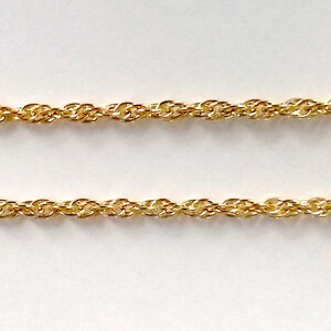 Vintage 9ct Gold Rope Chain: 17.5 Inch, 5.3g Yellow Gold Necklace
