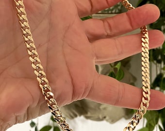 Collana In Oro Giallo 9 Carati Con Catena A Traccia Taglio - Foto 8