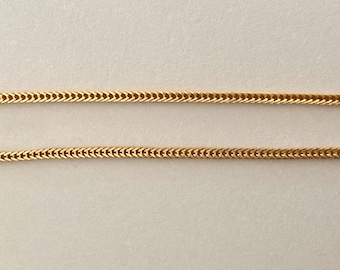 Vintage 18k Gold Franco Chain - 16 inch Solid Gold Byzantine Necklace