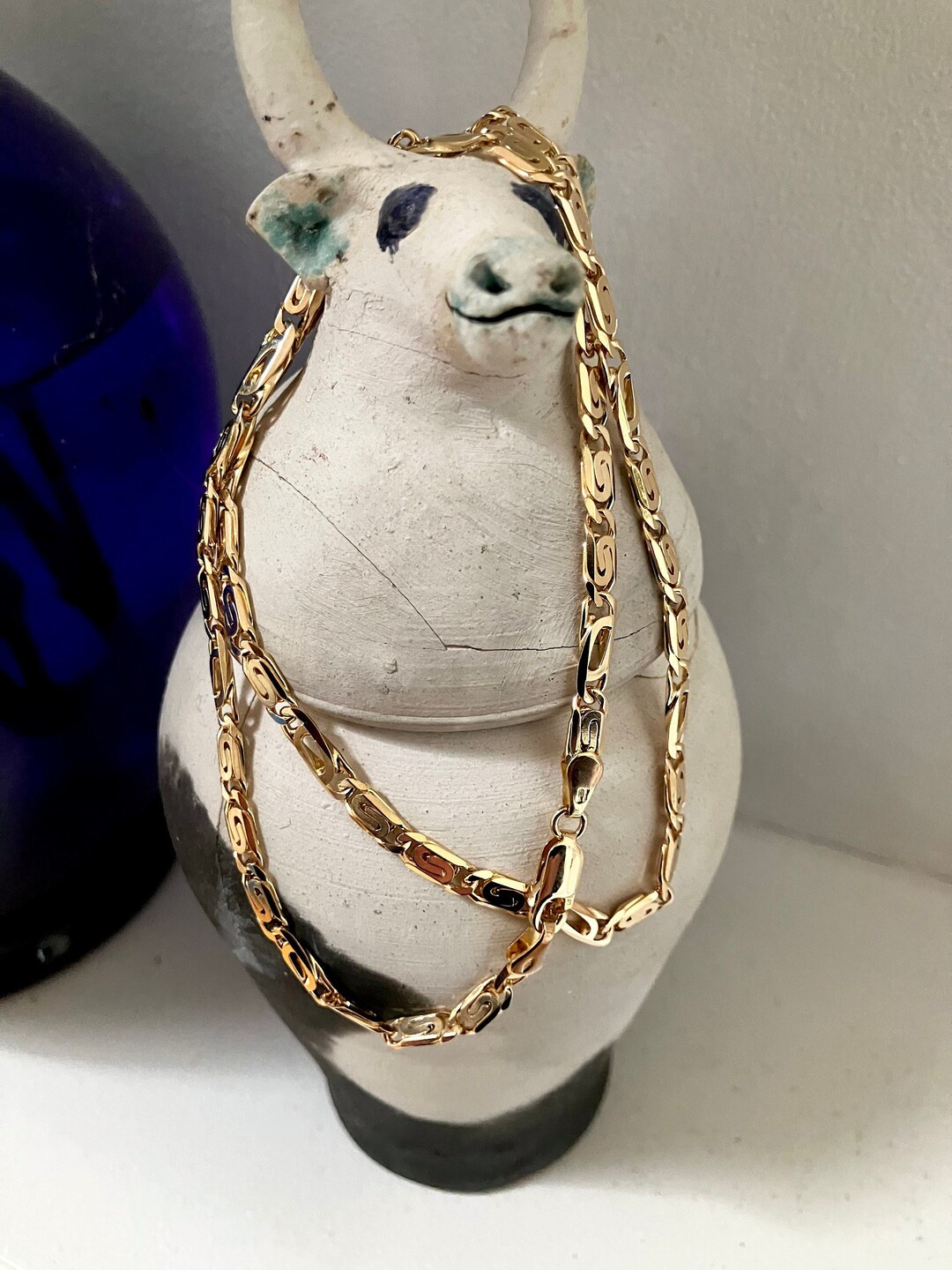 Pre Loved Gold Chain Necklace, 18 Inch Long Solid 9ct Yellow Gold Chain 