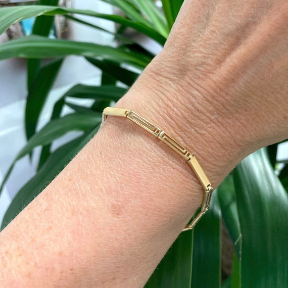 Vintage solid 18k gold bracelet, matching solid gold … Gem