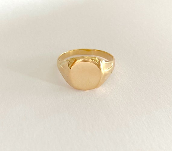Vintage 18ct gold Art Deco signet ring, solid gold