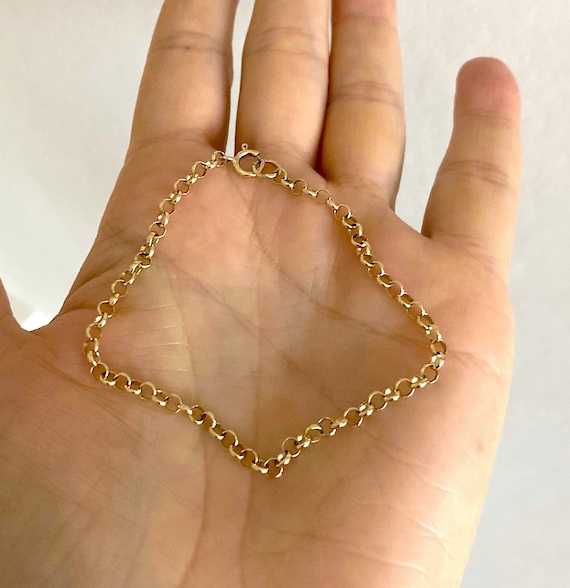 fine gold chain bracelet, skinny yellow gold chain