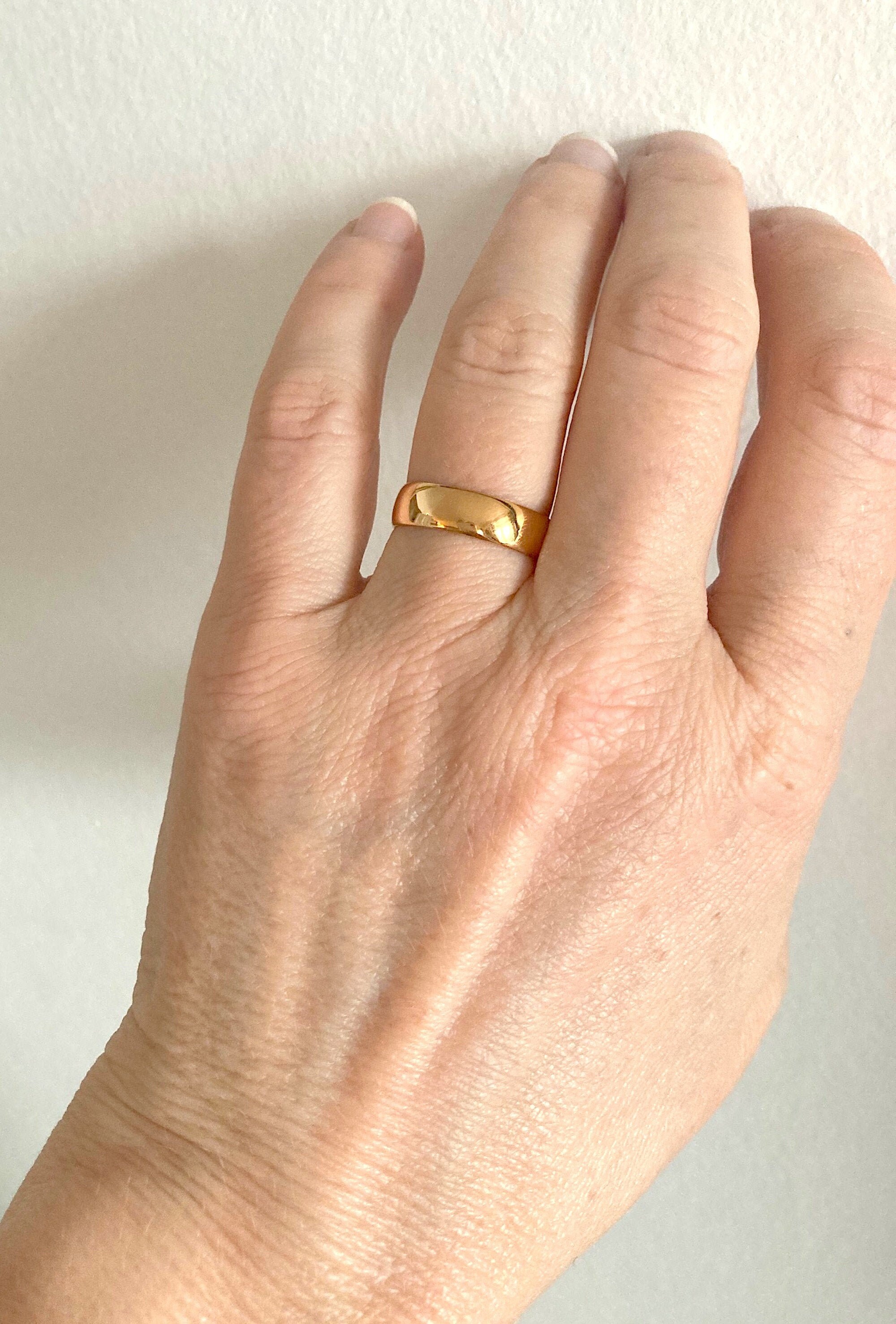 22ct gold wedding ring hallmarked 22ct gold band 5mm wide | Etsy