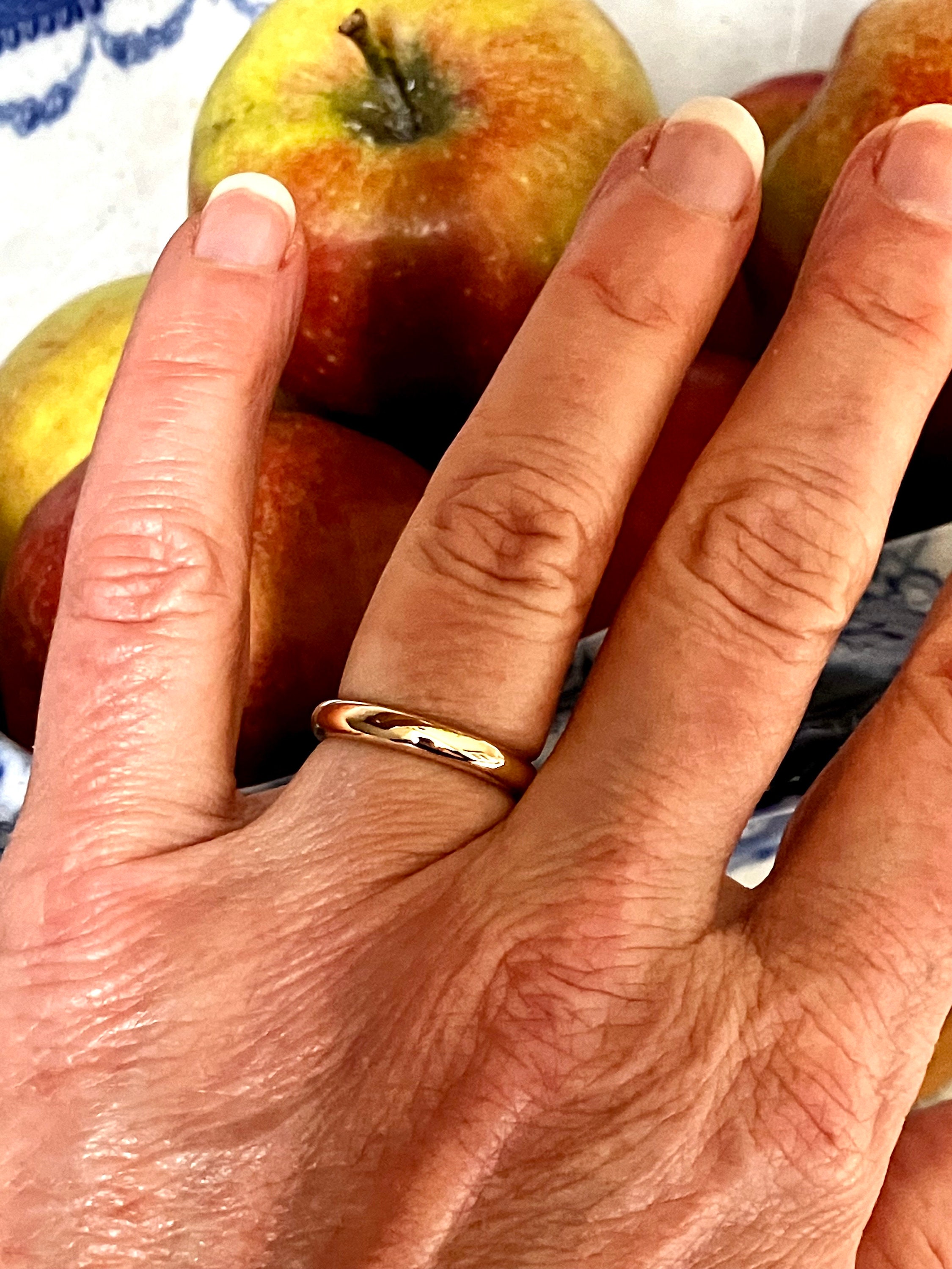 Theia Anillo De Bodas De Oro Amarillo, 9K, Super Peso Pesado