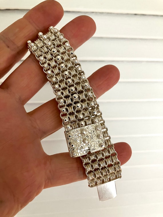 Antique Silver Bracelet. Victorian Silver Bracelet. Wide Antique Silver Bracelet. Victorian Silver Bracelet. Wide