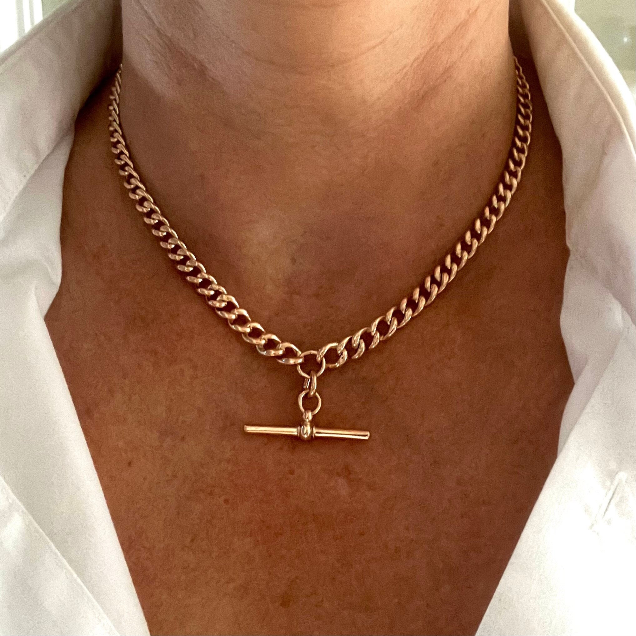 Gold albert chain necklace best sale