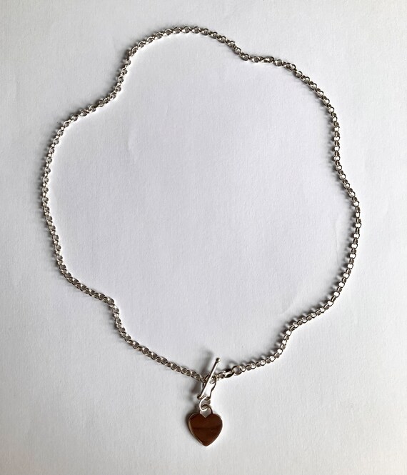 Vintage Tiffany style heart and bar chain, watch … - image 10