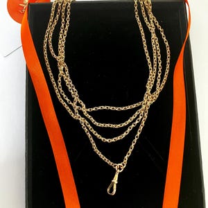 Long 9ct gold antique chain.Extra long 9k watch chain.9k gold muff chain.Long 9ct gold guard chain.Real 9k gold antique chain.Albert chain