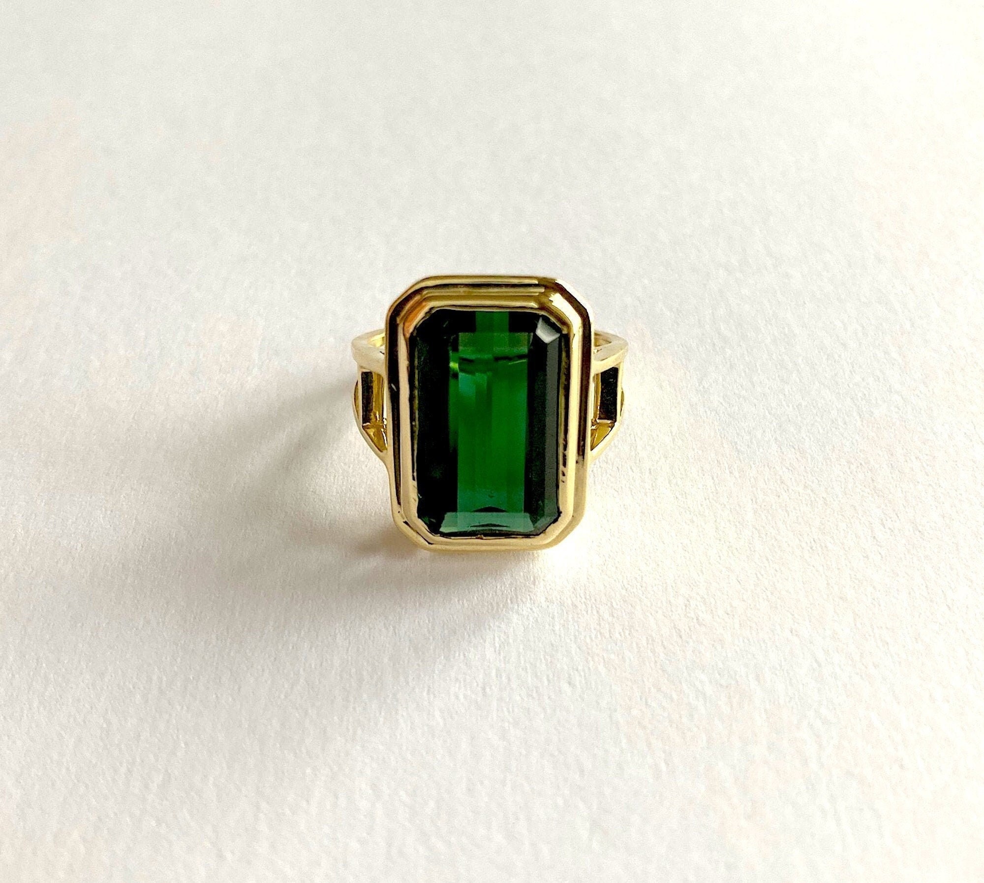 Vintage 18ct Gold and Green Tourmaline Ring Handmade 18ct - Etsy UK