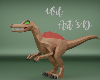 Spinosaurus lowpoly ,pdf templates,papercraft dinosaurio, papercraft, pepakura, manualidades, decoracion, sculpture, fanart, figuras, art