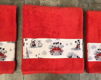 Mickey and Minnie Mouse  Hand Towels and Bath Towel