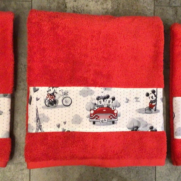 Mickey and Minnie Mouse  Hand Towels and Bath Towel