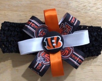 1 Yard of 2 inch Cincinatti Bengals grosgrain Ribbon 1 Yard of 2 inch Cincinatti Bengals grosgrain Ribbon