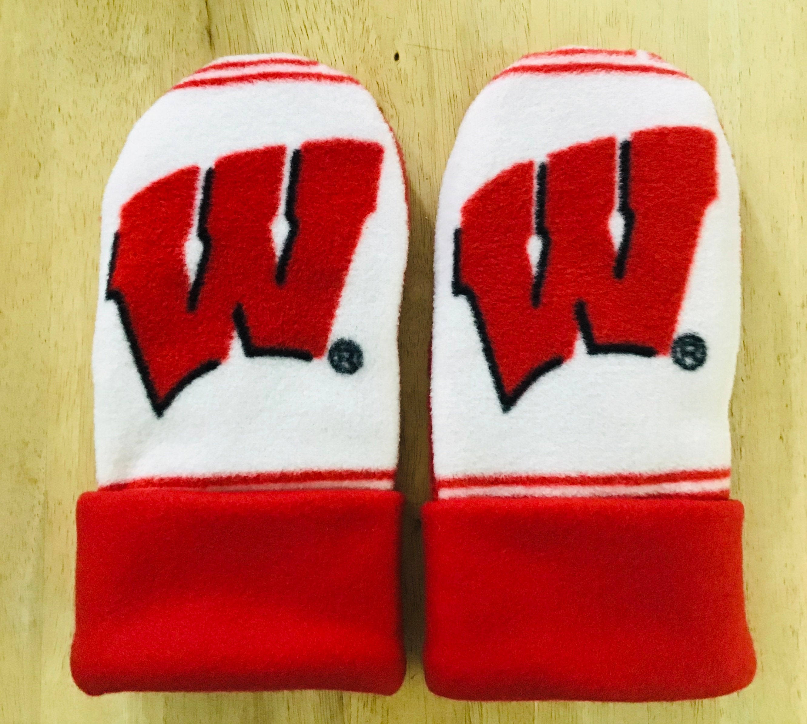 Wisconsin Badgers Womens Fleece Mittens Etsy