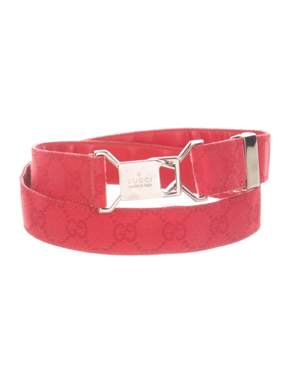 red and silver gucci belt