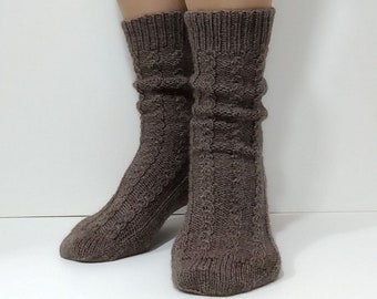 Wolle lange Socken Handstricken Wollsocken Frauen Wollsocken handgemachte gestrickte Frau Wollsocken Wolle handgemachte Socken Gestrickte Socken Frau