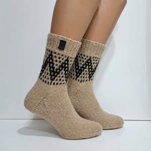 100% Wool socks Natural sheep wool socks Handmade thick wool socks Warm winter socks Hand knitted socks Women socks Woolen socks Gift socks