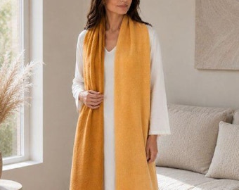 Orange scarf Ombre knitted scarf Hand knitted scarf women Scarves for women Hand knit long scarf Handmade accessories Elegant gradient scarf