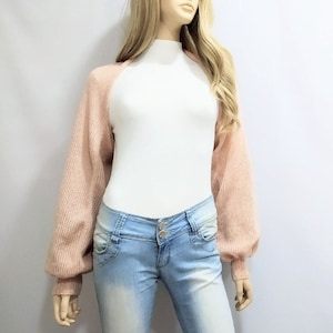 Long sleeve bolero Knit shrug Handmade bolero Cropped cardigan Womens bolero shrug Bolero jacket Shrug scarf Knitted bolero Сrop jacket