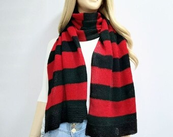 Striped scarf Women's scarf Men's scarf Knit accessories Large scarf Extra long scarf Infinity scarf Women's accessories Men's accessories