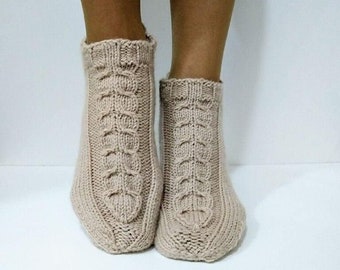 Knitted slippers Hand knit slippers Knitted slippers women Handmade slipper Merino wool slippers Girls wool slippers Wool slippers for women